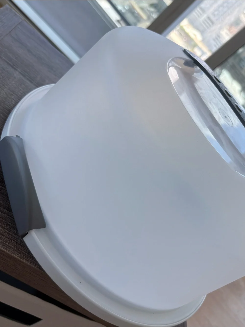 Sterilite Semi Transparent Cake Carrier with Gray Handle